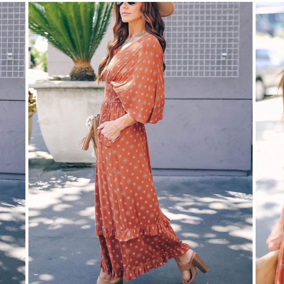 V Neck Tunic Maxi Dress - Picture 2 of 5